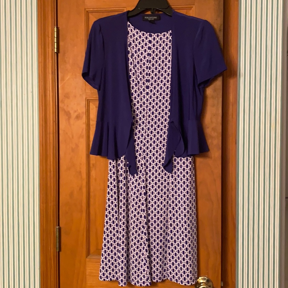 Dress with shirt sleeve jacket